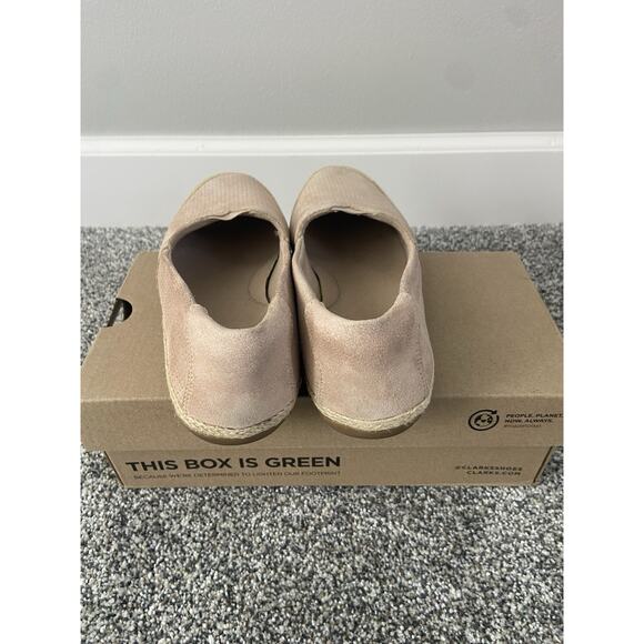 Clarks Elaina Ruby Espadrille Pewter Pink Leather Loafer Shoes Women Size 6 - Picture 5 of 7